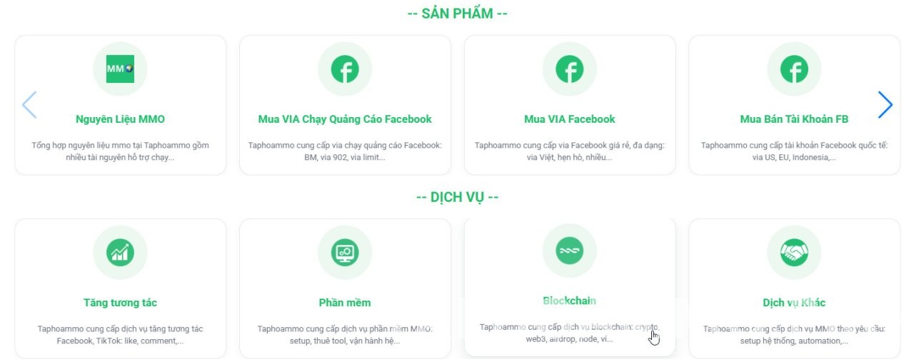 Taphoammo bán gì? Danh mục sản phẩm MMO đầy đủ